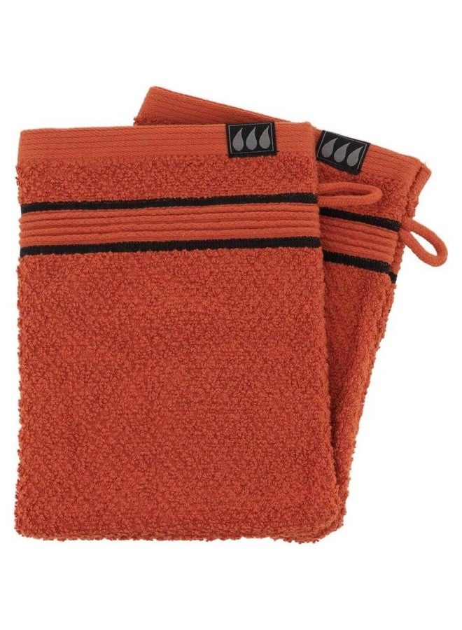 Tendance 2-Piece Premium Cotton Bath Glove Set Sienna and Black 15 x 21cm AA7011124  - Image 2