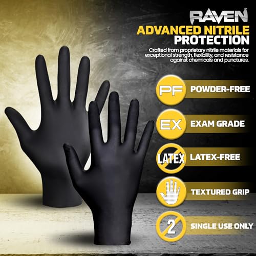 SAS Raven Exam Grade Nitrile Disposable Gloves XL, Powder Free Latex Free Gloves, 7 Mil Puncture Resistant, For Law Enforcement, Automotive, Health Care & Cleaning Supplies, 50 Count - Image 2