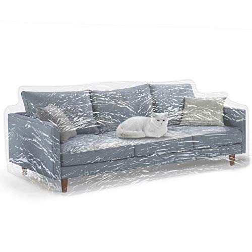 KEBE Clear Thicker Couch Cover for Pets, Heavy Duty Waterproof Plastic Shield Cat Dog Scratch Proof Protector, Non-Slip Sofa Slipcover for Storage and Moving - Image 1
