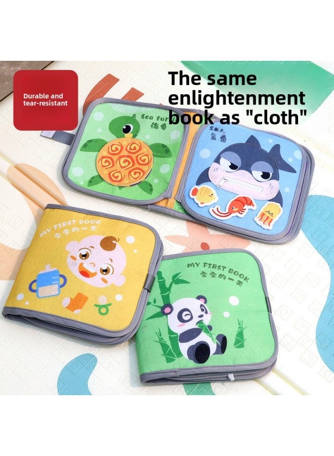 Children's Cloth Book Early Education Baby Tear Can't Bite Three-dimensional Velcro Hand Tear Book Baby Cognitive Educational Toy-Color:Unbreakable Cloth Book  8 Pages In Bag  - Image 3