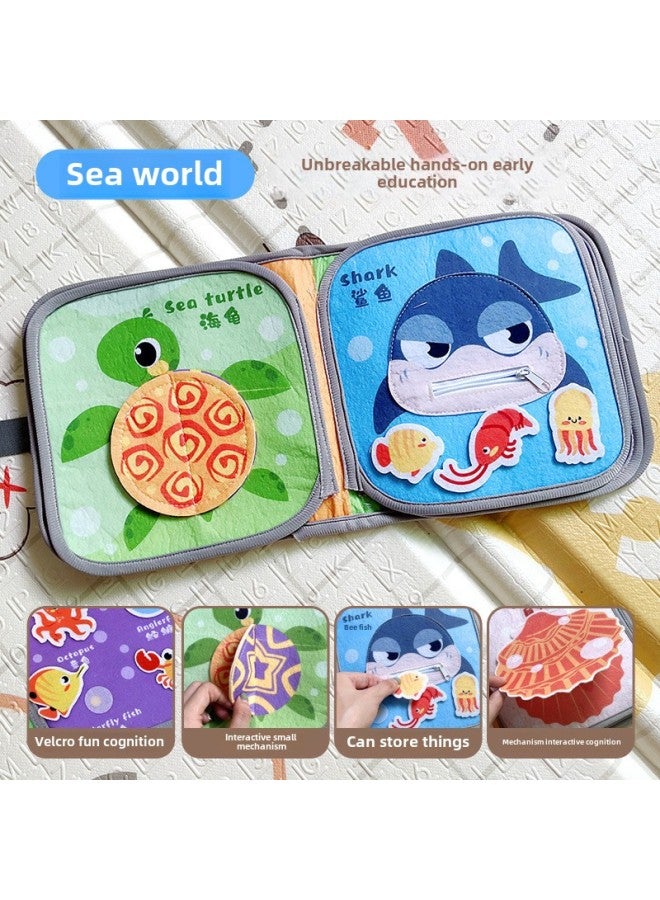 Children's Cloth Book Early Education Baby Tear Can't Bite Three-dimensional Velcro Hand Tear Book Baby Cognitive Educational Toy-Color:Unbreakable Cloth Book  8 Pages In Bag  - Image 1