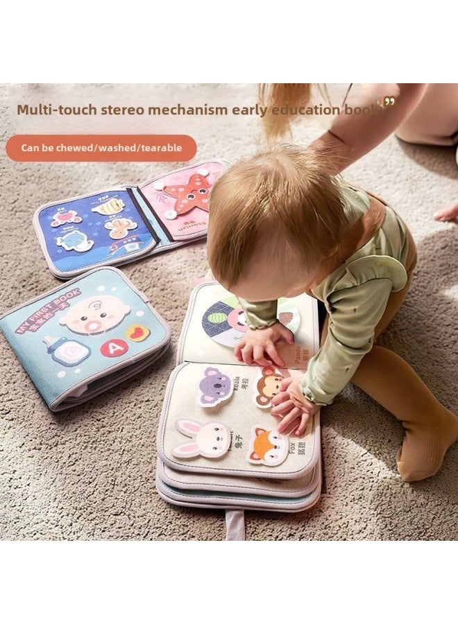 Children's Cloth Book Early Education Baby Tear Can't Bite Three-dimensional Velcro Hand Tear Book Baby Cognitive Educational Toy-Color:Unbreakable Cloth Book  8 Pages In Bag  - Image 2