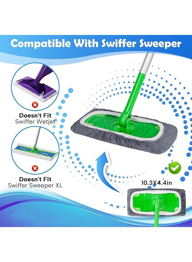YJ 6 PCS Reusable Mop Pads, Flat Floor Mop Cloth, Washable And Durable Replacement Mop Cloth, Compatible with Pads for Wet & Dry Sweeping Cloths Mop Head Replacement for Household Cleaning(Mop Not Included) - Image 2