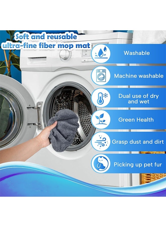 YJ 6 PCS Reusable Mop Pads, Flat Floor Mop Cloth, Washable And Durable Replacement Mop Cloth, Compatible with Pads for Wet & Dry Sweeping Cloths Mop Head Replacement for Household Cleaning(Mop Not Included) - Image 3