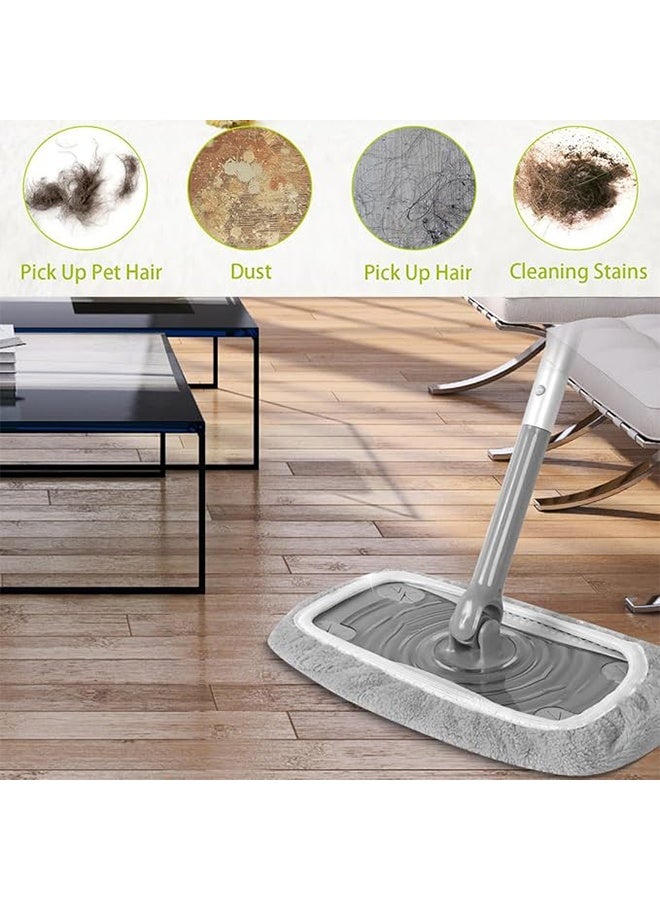 YJ 6 PCS Reusable Mop Pads, Flat Floor Mop Cloth, Washable And Durable Replacement Mop Cloth, Compatible with Pads for Wet & Dry Sweeping Cloths Mop Head Replacement for Household Cleaning(Mop Not Included) - Image 5