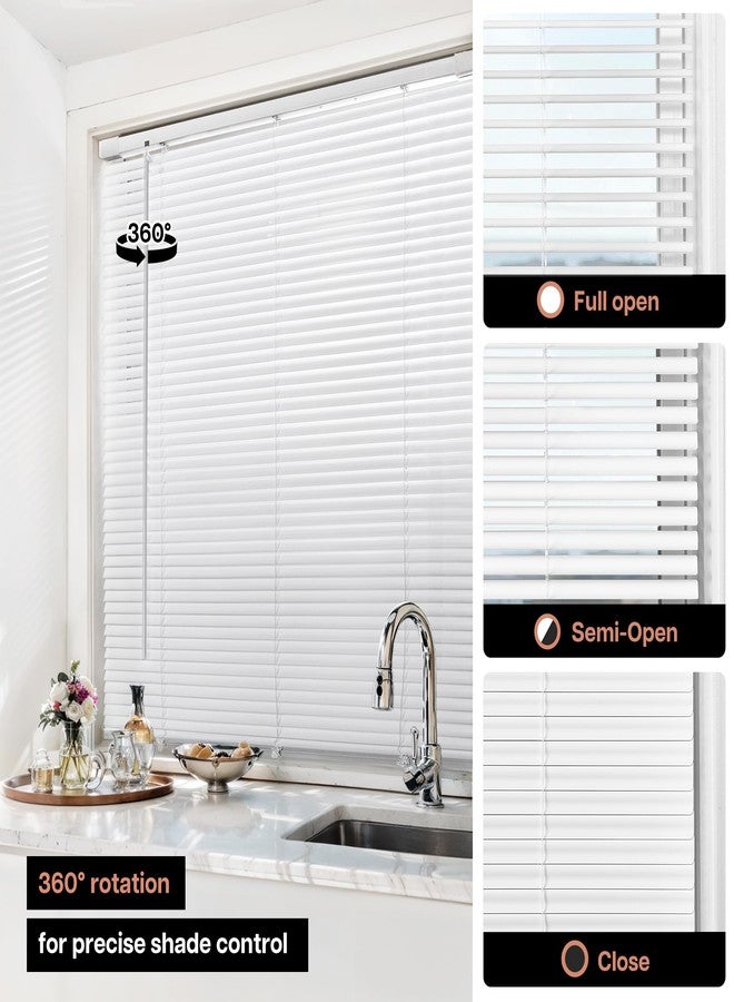 LazBlinds No Tools No Drill Cordless 1" Vinyl Mini Blinds, 100% Privacy S-Curve Blinds for Indoor Windows, Room Darkening Horizontal Window Blinds and Shades for Home, 23" W x 36" H, White - Image 5