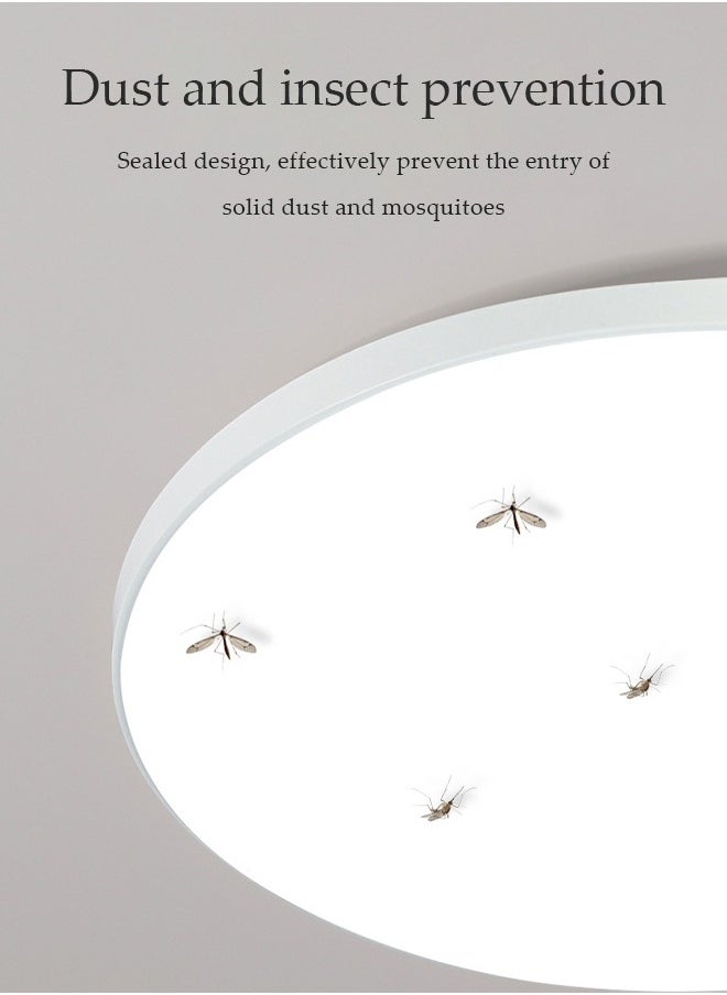 DUNISO LED ceiling light, waterproof PP plastic corridor light, modern ceiling light, dustproof, moisture proof, insect proof, 6500K, 24W, suitable for corridors, living rooms, bedrooms, kitchens,gold  - Image 5