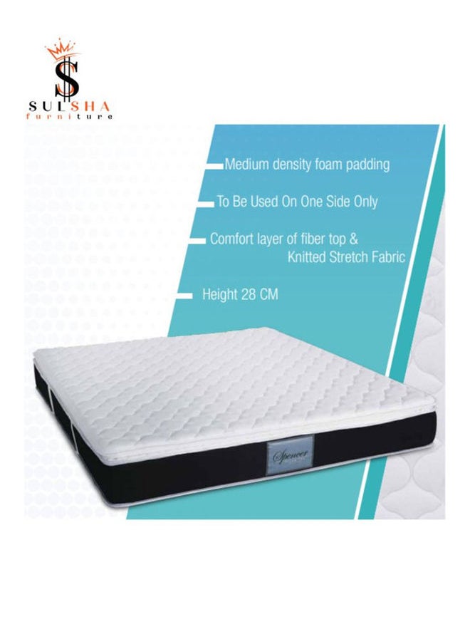 SULSHA - Spencer Pillowtop Spring Mattress With Foam Back Supported Mattress Spine Balance For Pressure Relief Queen Size 160x190x28 cm - Image 1