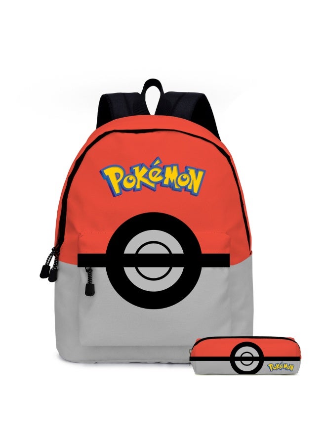 Pokemon Children's PokÃ©mon Pikachu backpack set, includes a matching pencil case, made of lightweight Oxford cloth, suitable for both boys and girls. - Image 1