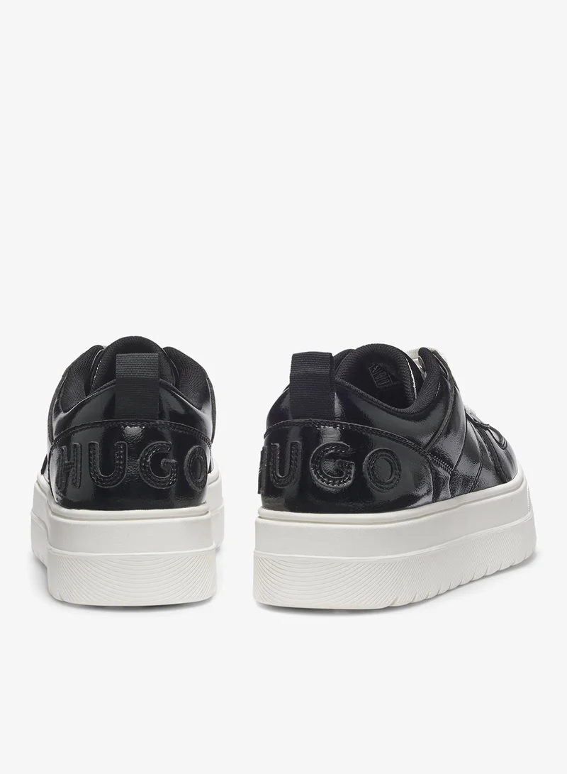 HUGO Platform trainers in patent faux leather