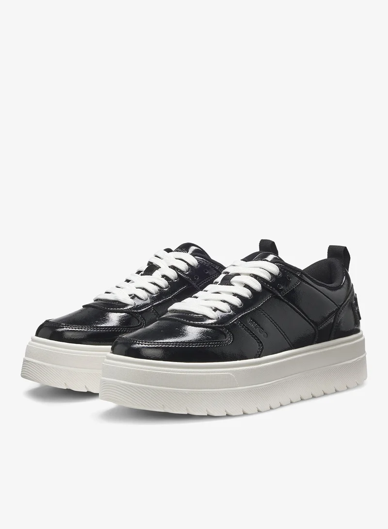 HUGO Platform trainers in patent faux leather
