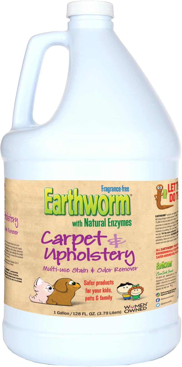 Earthworm منظف السجاد والأثاث متعدد الاستخدامات لإزالة البقع والروائح - إنزيمات طبيعية، أكثر أمانًا للعائلة، مسؤول بيئيًا - 128 أونصة - Image 1