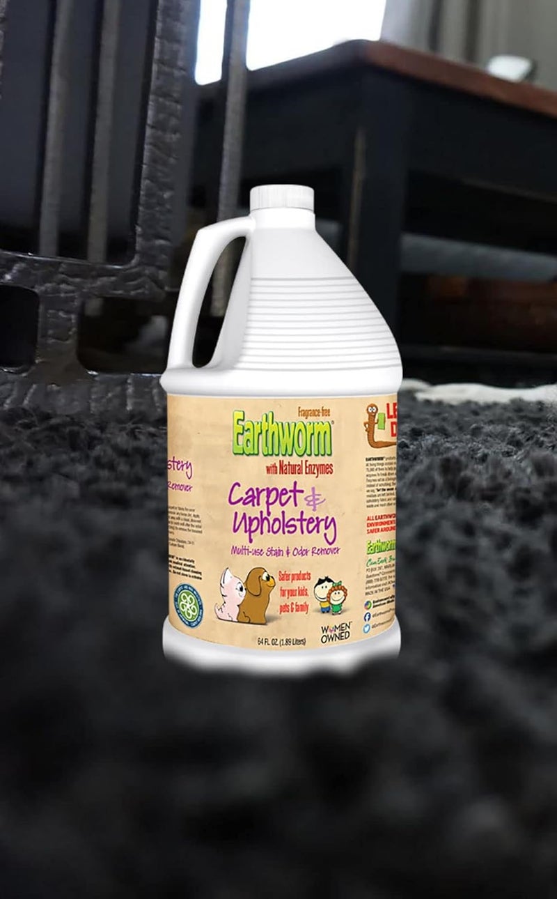 Earthworm منظف السجاد والأثاث متعدد الاستخدامات لإزالة البقع والروائح - إنزيمات طبيعية، أكثر أمانًا للعائلة، مسؤول بيئيًا - 128 أونصة - Image 2