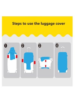 SYOSI Luggage Cover, Suitcase Cover Luggage Cover, Protector Spandex Suitcase Protector Cover, Suitcase Protector Trunk Washable Luggage Covers, Cover for Protector Premium Elasticated (M 22-24 Inch)  - Image 2