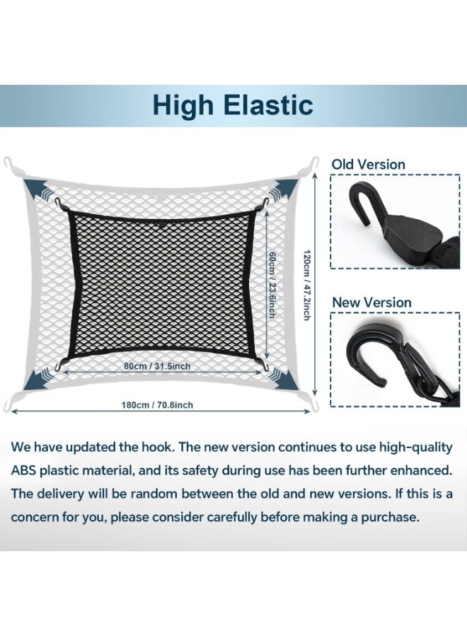 Premium Truck Bed Cargo Net Organizer Elastic Car Rear Cargo Net for Pickup Truck Bed Envelope Style Trunk Mesh Cargo Net with ABS Hooks for SUV Car Accessories (31.5" x23.6") - Image 3