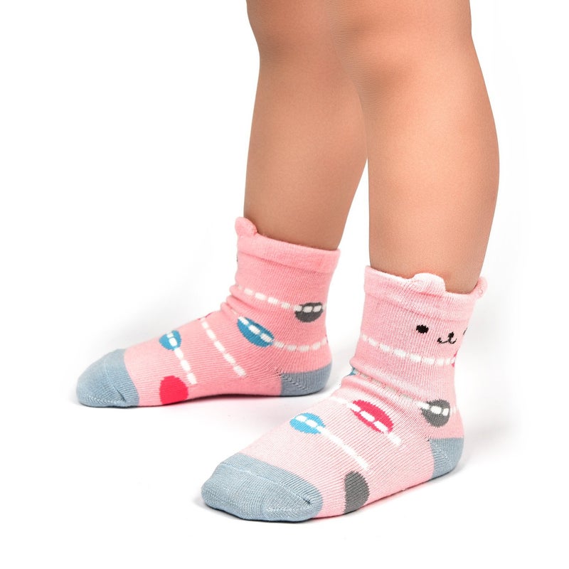 Cottock 12 Pairs Toddler Girl Grip Socks Non Skid Cotton Crew Socks, Baby Socks Girl Anti Slip Socks for Kids Girls (12 Pairs, 5-7 Years) - Image 4