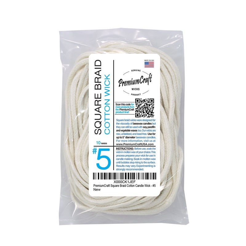 PremiumCraft Square Braid Cotton Candle Wick  5