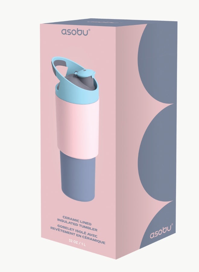 asobu Cosmic Pop-Up Straw Bottle 945ml – Stainless Steel Insulated Water Bottle with Secure Grip Handle, Leak-Proof Straw Lid, Travel Bottle for Cold Drinks - Image 5