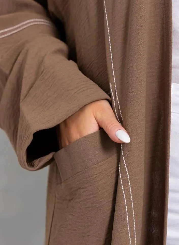 نيكياس عباية نيكاس قماش سي بتطريز أمامي وخلفي