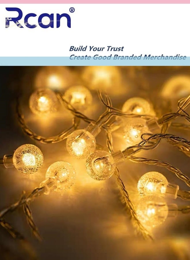 Rcan Solar Globe String Lights Outdoor 6.5M 30 LED Waterproof Crystall Ball Lights Solar Patio Lights with 8 Modes for Garden, Lawn, Patio, Gazebo, Yard, Outdoor - Image 2