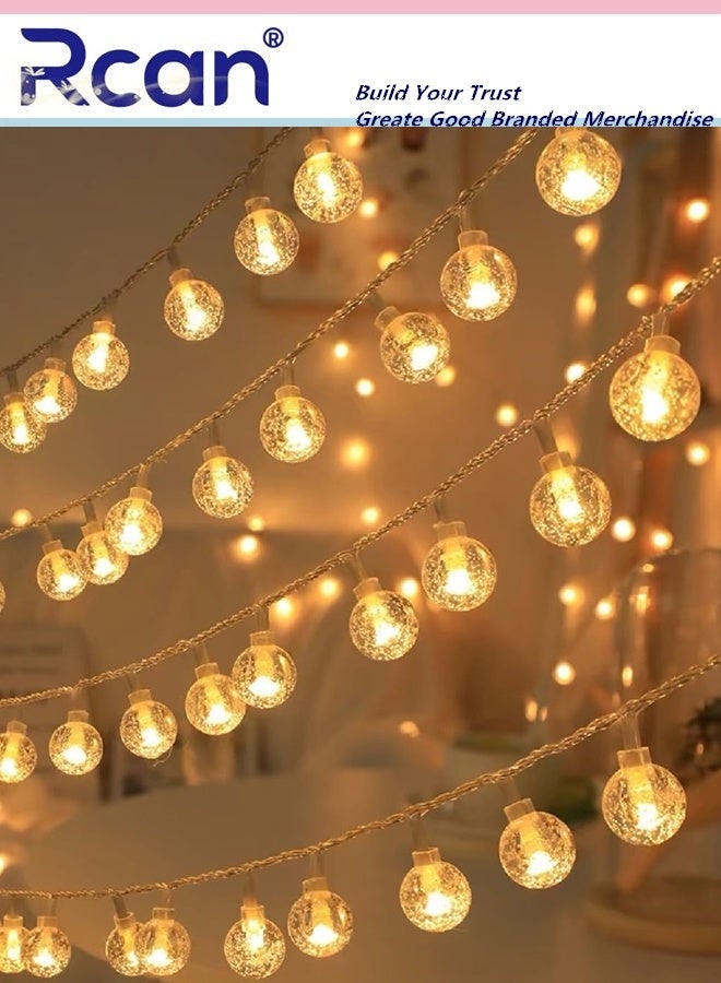 Rcan Solar Globe String Lights Outdoor 6.5M 30 LED Waterproof Crystall Ball Lights Solar Patio Lights with 8 Modes for Garden, Lawn, Patio, Gazebo, Yard, Outdoor - Image 1