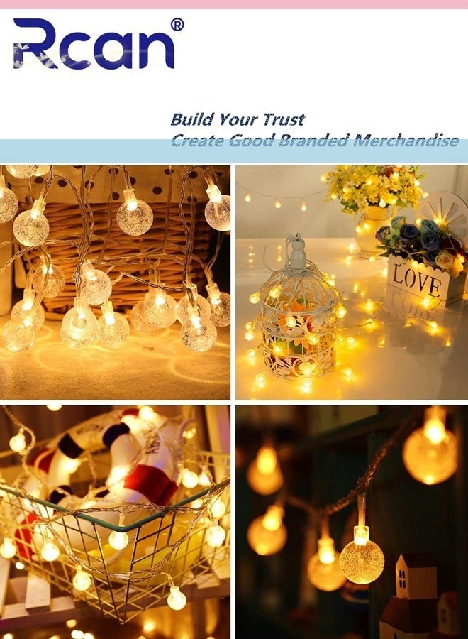Rcan Solar Globe String Lights Outdoor 6.5M 30 LED Waterproof Crystall Ball Lights Solar Patio Lights with 8 Modes for Garden, Lawn, Patio, Gazebo, Yard, Outdoor - Image 5