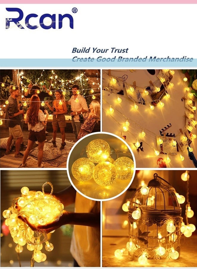Rcan Solar Globe String Lights Outdoor 6.5M 30 LED Waterproof Crystall Ball Lights Solar Patio Lights with 8 Modes for Garden, Lawn, Patio, Gazebo, Yard, Outdoor - Image 4