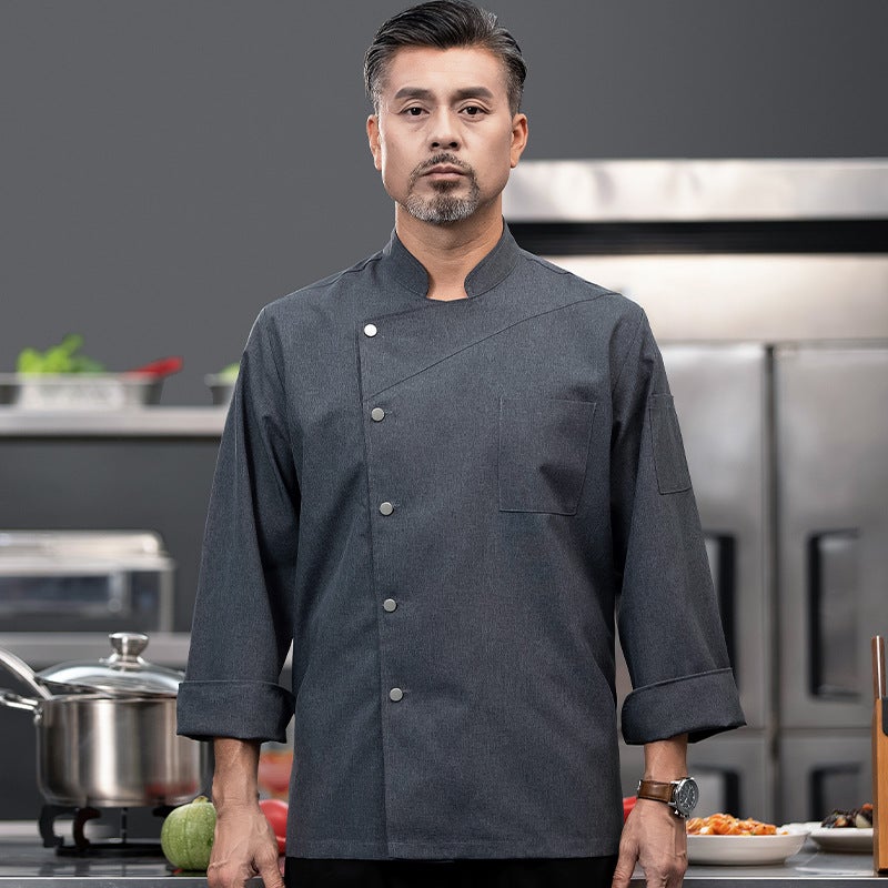 High-End Chef Work Clothes For Men, Long-Sleeved Tops, Kitchen Western Food Restaurant Catering Canteen Baking Clothes, Customized For Women - Image 1