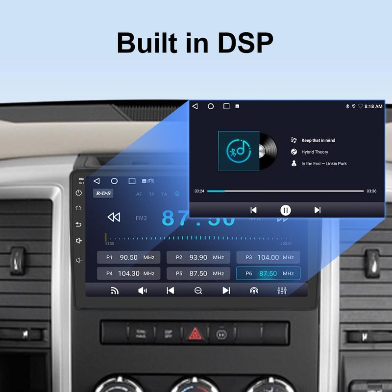 Junsun Car Radio Stereo Android 13 for Dodge Ram 1500 2500 3500 2009 2010 2011 2012 with Wireless CarPlay Android Auto Bluetooth FM Backup Camera - Image 5