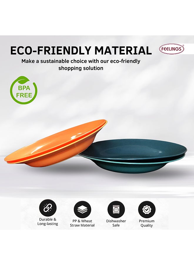 Feelings Plastic Salad Plate  4Pcs Set (19Cm) | Lightweight & Easy To Clean - Image 3