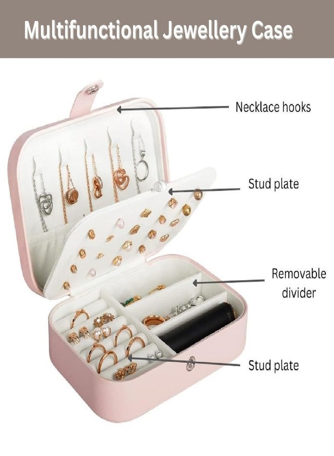 HavenFlix Jewellery Box Organizer with Multi-Compartments, Storage Case for Rings, Necklaces, and Earrings, PU Leather Small Jewellery Organizer for Women - Portable Travel Jewellery Box - Image 4
