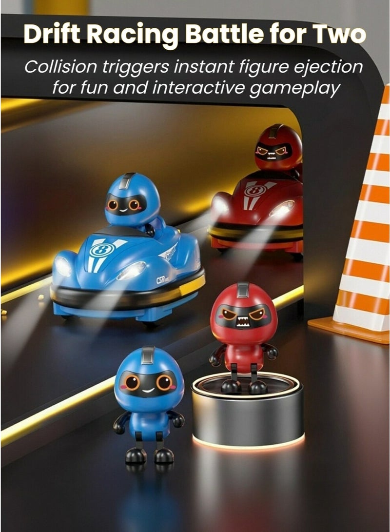 2 Pack Cute Cartoon Remote Control Bumper Car for Toddlers-Mini RC Cars with Light & Sound & 360°Rotating-Race car Toys for 3-6 Year Old Boys Girls - Image 3