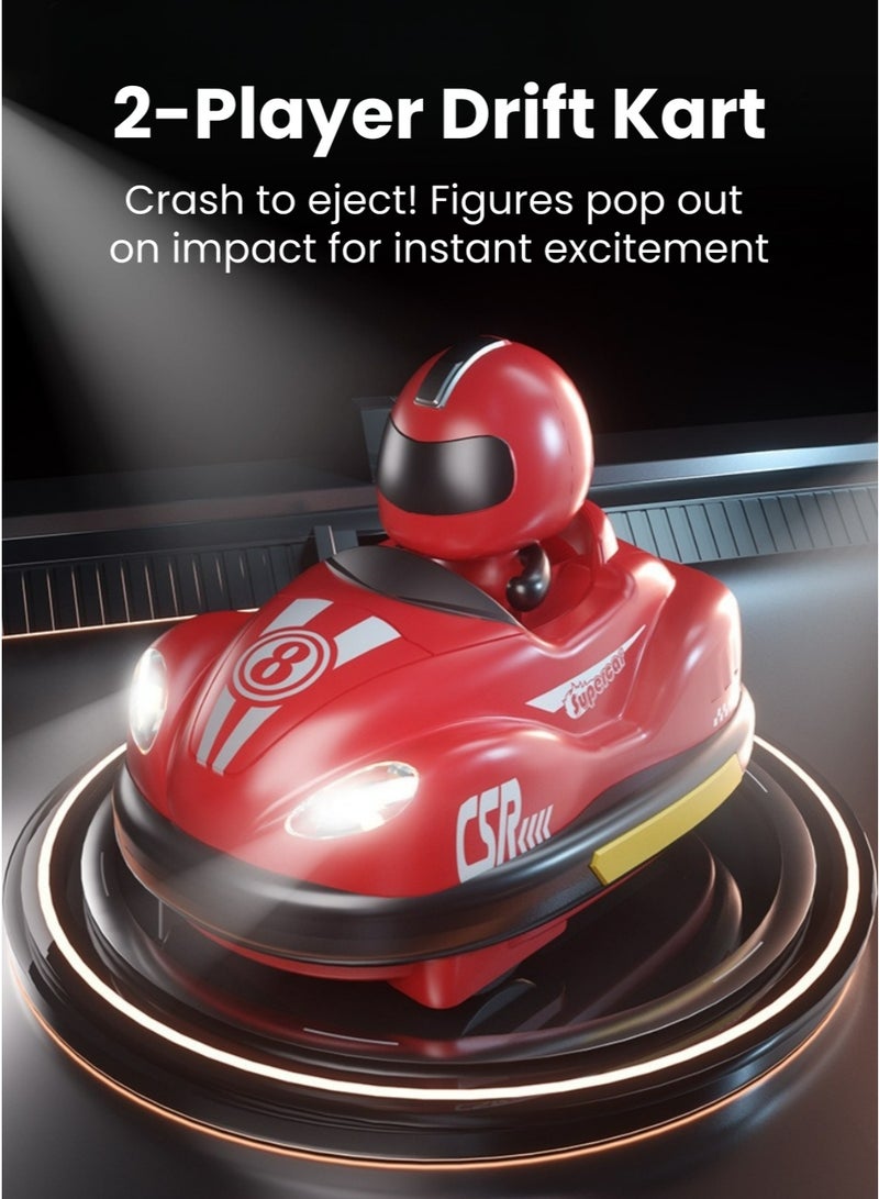 2 Pack Cute Cartoon Remote Control Bumper Car for Toddlers-Mini RC Cars with Light & Sound & 360°Rotating-Race car Toys for 3-6 Year Old Boys Girls - Image 4