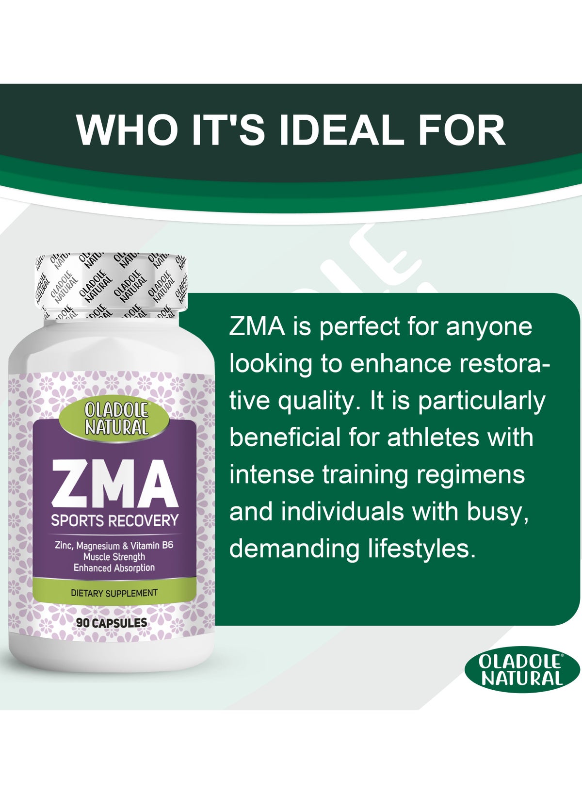 Zma Sports Recovery 90 Capsules - Zinc Magnesium Aspartate & Vitamin B6 Supplement