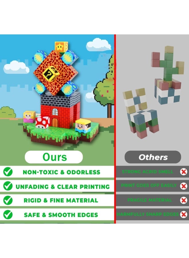 Magnetic Blocks-150PCS Fun Castle Magnetic Building Blocks Magnetic Cubes Stacking, Build Magnetic Blocks Set, STEM Sensory Toys for Kids Boys Girls Ages 3 4 5 6 7 8 9 10, Perfect Gifts for Kids - Image 5