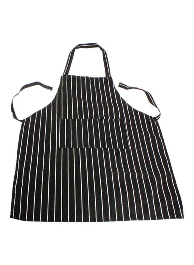 Loquat Striped Apron With Pocket Black/White 70x57cm