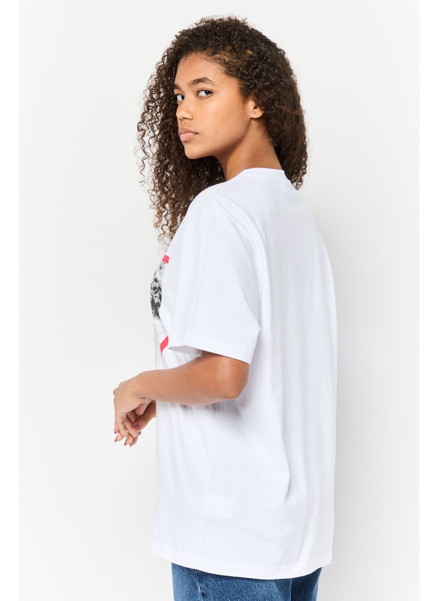 Marlyn Monroe - Women Crew Neck Graphic Print T-Shirt, White - Image 1
