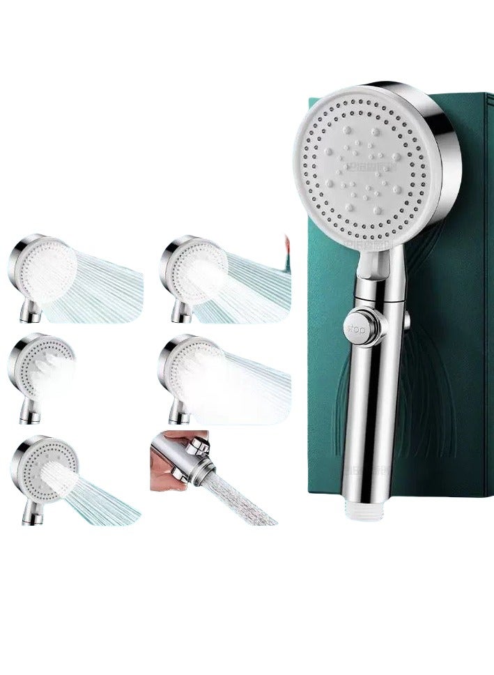 High Pressure Handheld Shower Head 6 Spray Modes - Image 1