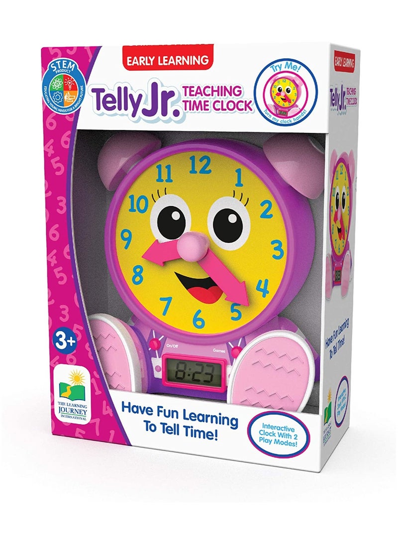 ذا ليرننغ جورني رحلة التعلم Telly Jr. Teaching Time Clock Pink - Image 1