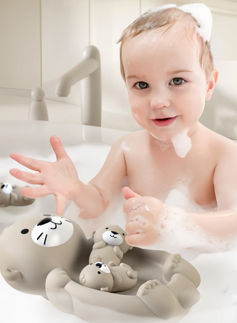 اعاره ألعاب حوض استحمام 4 في 1، مجموعة عائمة ومتداخلة للأم والطفل، مطاط غير سام سهل التنظيف، هدية ممتعة لوقت الاستحمام من مونتيسوري للأولاد والبنات - Image 3