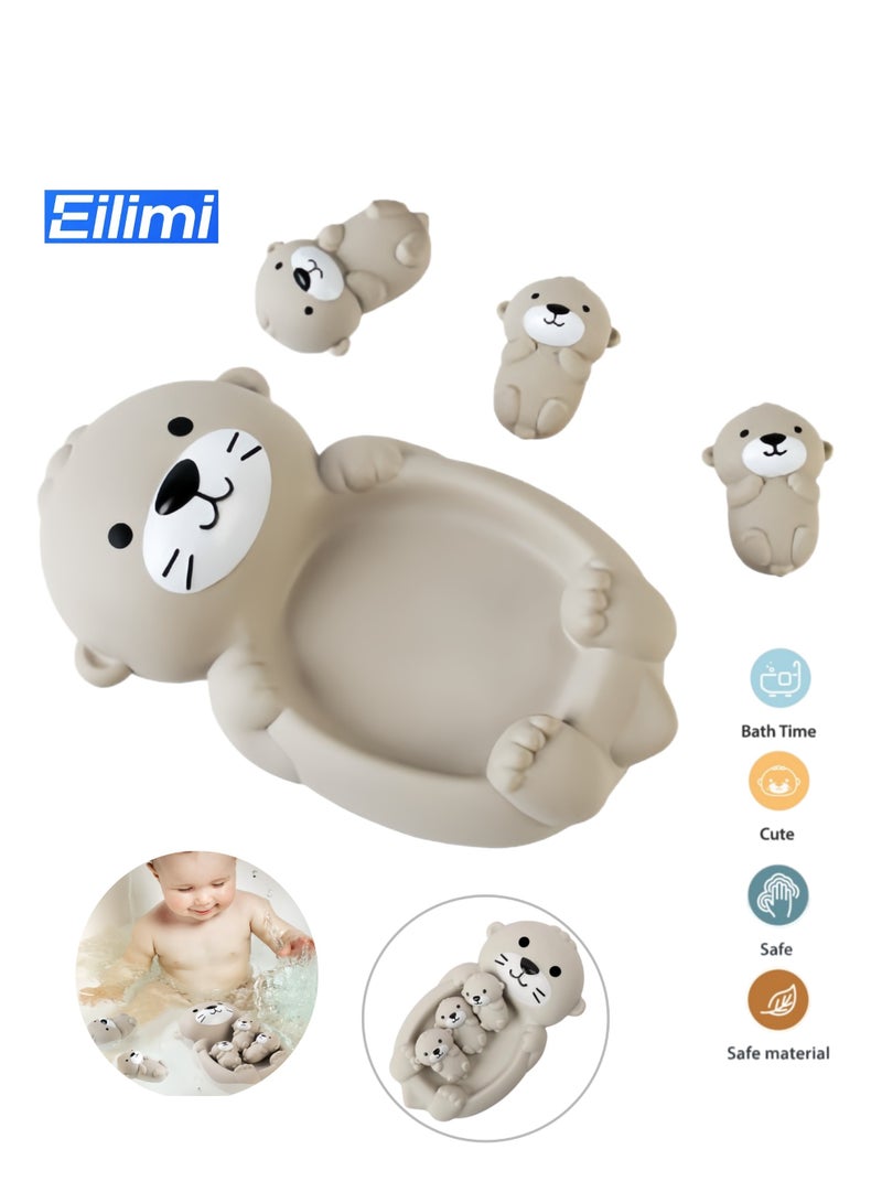 اعاره ألعاب حوض استحمام 4 في 1، مجموعة عائمة ومتداخلة للأم والطفل، مطاط غير سام سهل التنظيف، هدية ممتعة لوقت الاستحمام من مونتيسوري للأولاد والبنات - Image 1