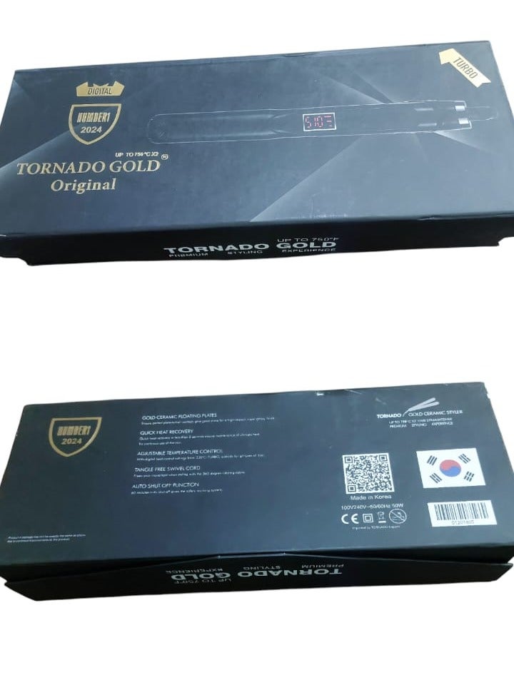 تورنيدو جولد مكواة تورنيدو جولد الاصلي ديجيتال لفرد الشعر 750 فهرنهايت أورجينال - Image 4
