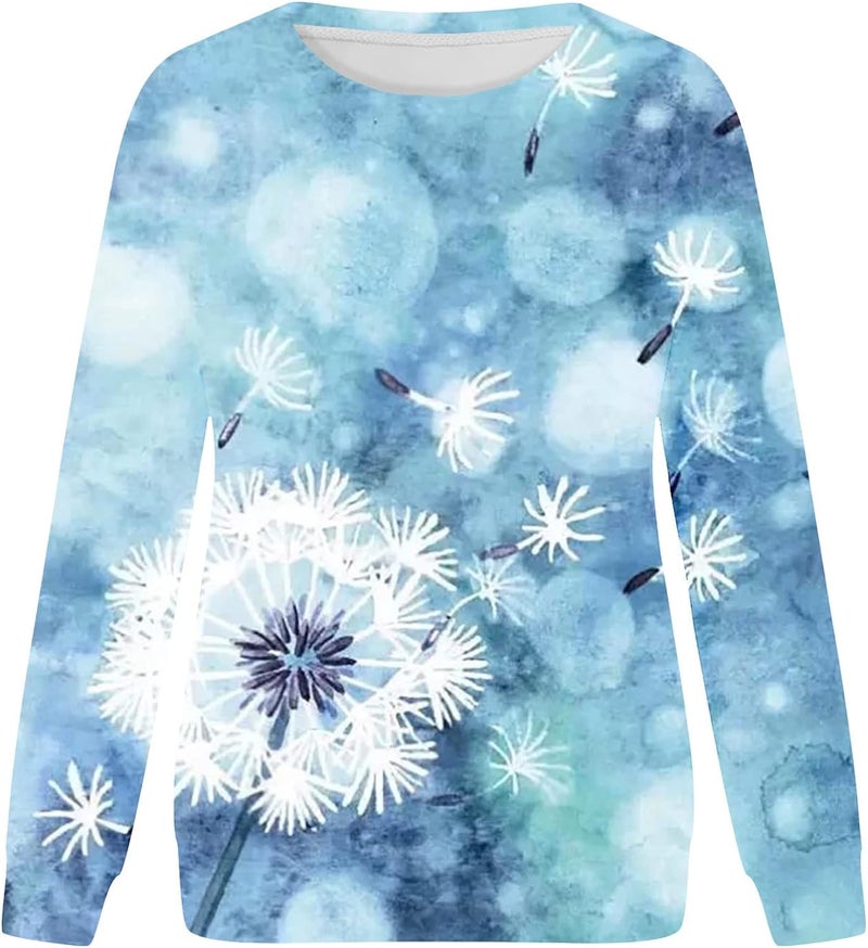 cheekyglo Women's Long Sleeve Round Neck Sweatshirt Casual Graphic Print Pullover Comfy Loose Fit Fall Shirts Blouse - Image 2