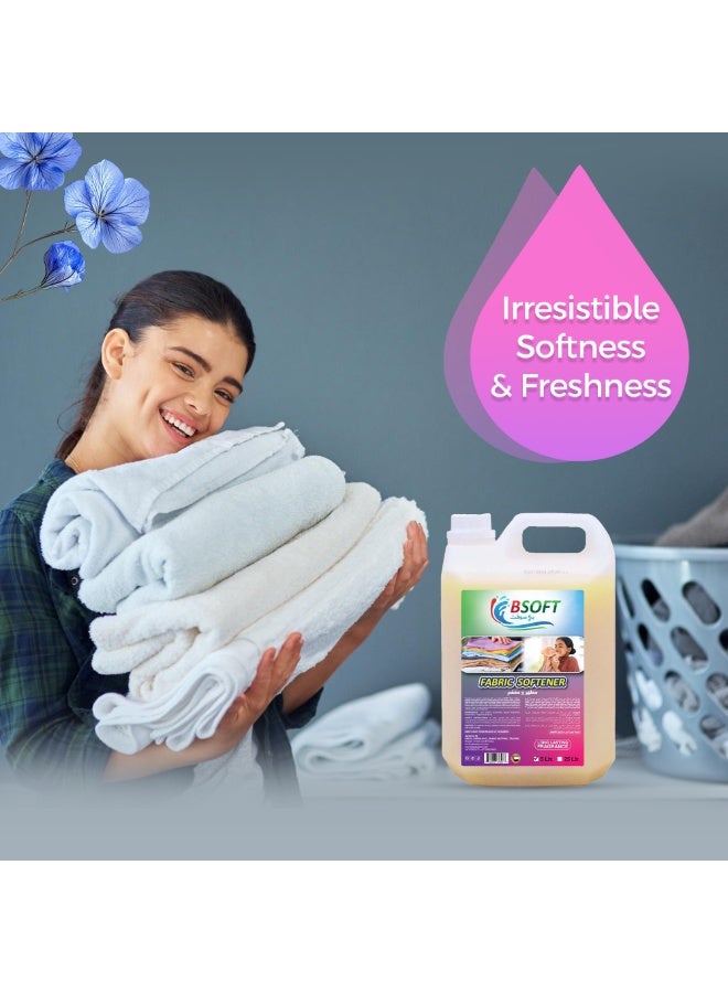 BSOFT Fabric Softener Oud 5L – Long-Lasting Freshness, Gentle Soft Care for Clothes, Safe for All Fabrics, Concentrated Liquid Fabric Conditioner - Image 3