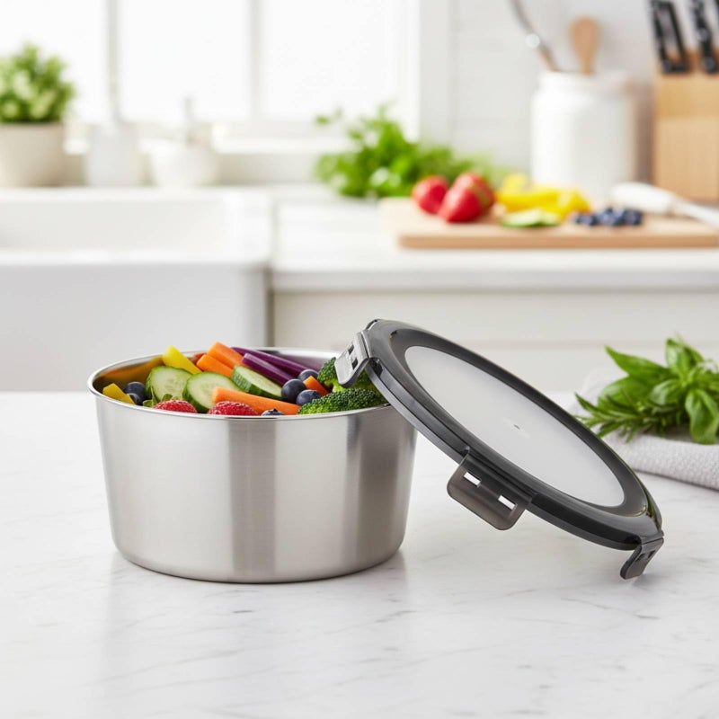 MAX COOK MAXCOOK 316L Stainless Steel Food Storage Containers with Lids, 71oz Airtight Metal Meal Prep Containers,Bento Lunch Box for Kitchen, Picnic & Campingï¼ˆ2100mlï¼‰ - Image 2