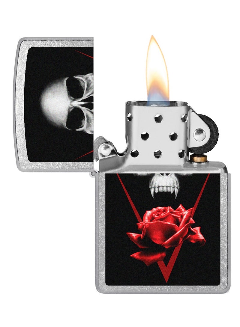 Zippo ولاعة كروم مقاومة للرياح من سي000329 207 جمجمة ورد الشارع - Image 3