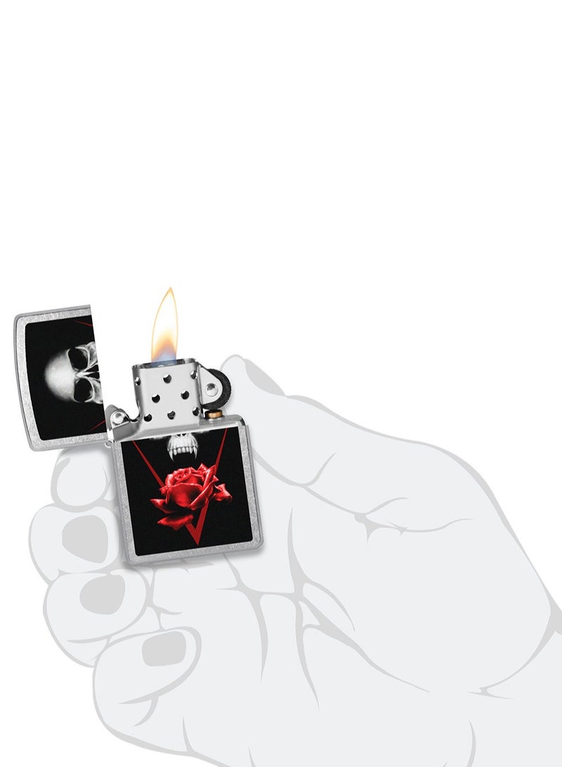 Zippo ولاعة كروم مقاومة للرياح من سي000329 207 جمجمة ورد الشارع - Image 5