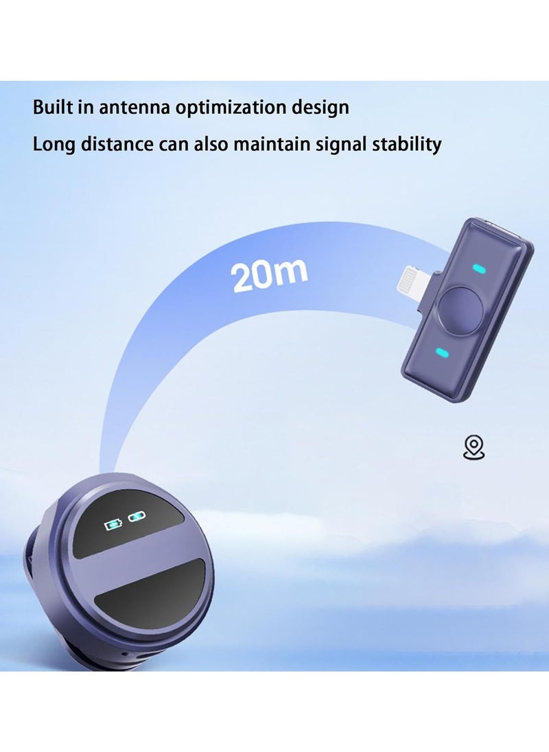 MOXOM wireless microphone Noise Cancellation Lavalier Microphone Mini Mic 20M Transmission microphone for Vlogging TikTok YouTube Content Creators Live Streaming Interview Recording iPhone Android Smartphones  - Image 4