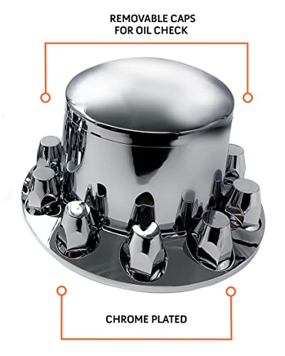 TORQUE 4 Pack of Rear Axle Wheel Cover 33mm Screw-on Lug Nut Cover for Semi Truck (Chrome Plated ABS Plastic) (Universal Fit) (TR584-TWC) - Image 3