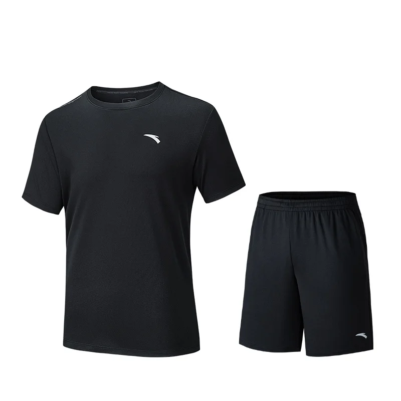 Anta Black Men’s Quick-Dry Running Set – Breathable T-Shirt & Shorts for Men | Best Price UAE